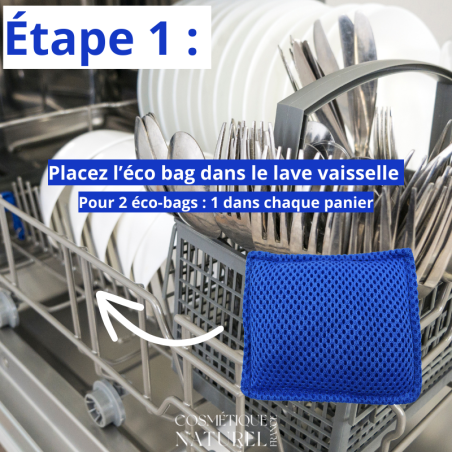 LOT DE 2 ÉCO BAG - Sacs nettoyants pour lave vaisselle réutilisables