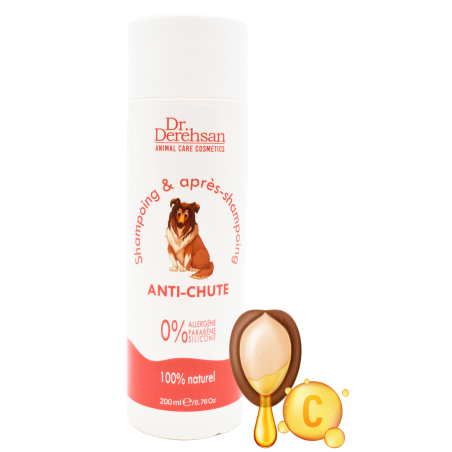 Shampoing pour chien 100% naturel - ANTI-CHUTE - Produits d'hygiène 100% naturels
