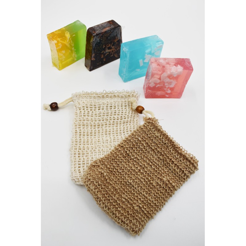 Sac à savon en sisal blanc - Cosmétique Naturel France