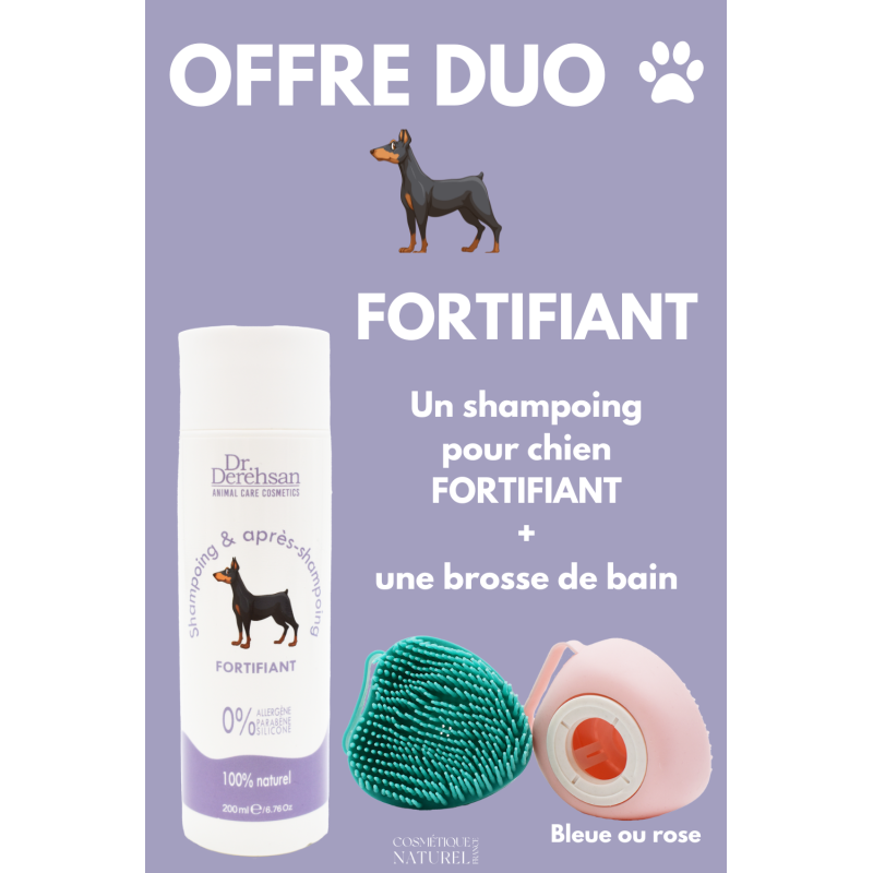 Shampoing pour chien 100% naturel et brosse de bain - OFFRE SPÉCIALE -