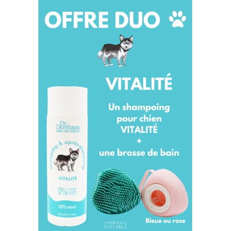 Shampoing pour chien + brosse de bain - OFFRE DUO - VITALITÉ