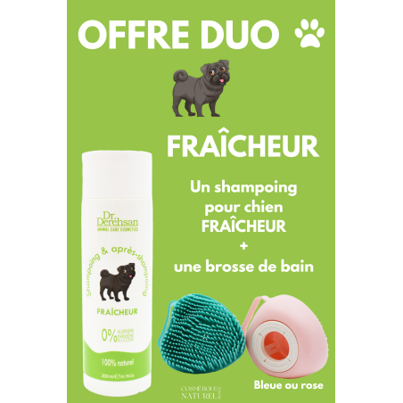 Shampoing pour chien + brosse de bain - OFFRE DUO - FRAÎCHEUR