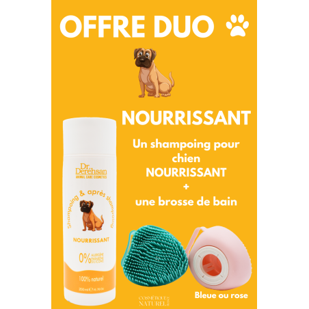Shampoing pour chien 100% naturel et brosse de bain - OFFRE SPÉCIALE -