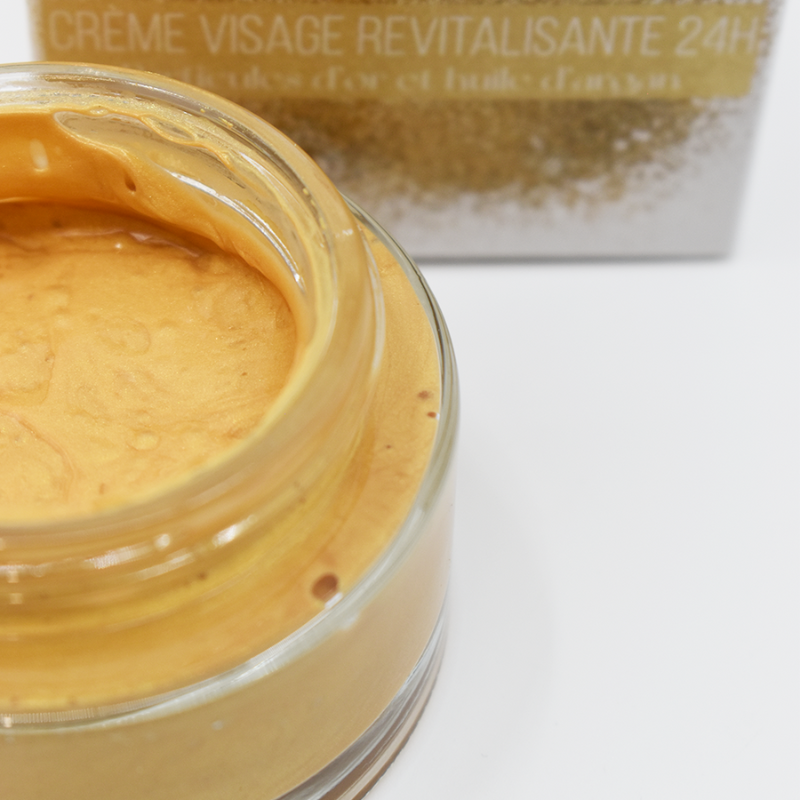 Crème visage  100% naturelle aux particules d'or et argan