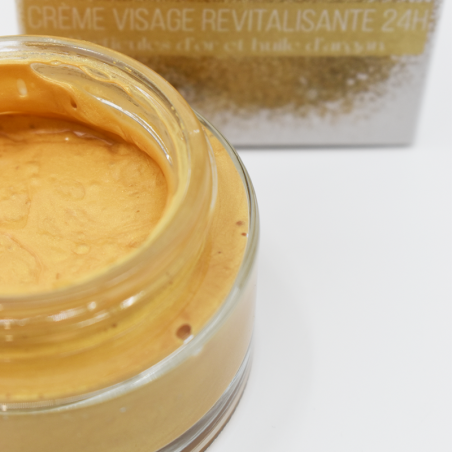 Crème visage  100% naturelle aux particules d'or et argan