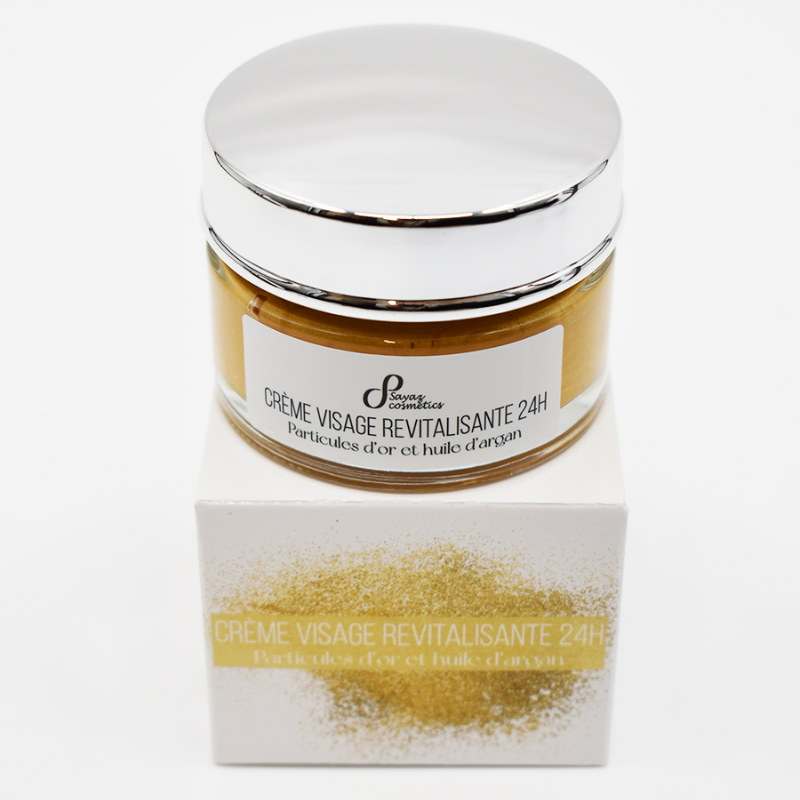 Crème visage  100% naturelle aux particules d'or et argan