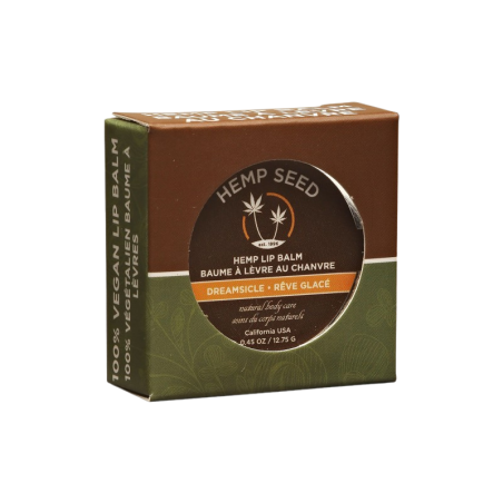 Baume à lèvres au chanvre 100% naturel à l'odeur fruitée de mandarine et prune