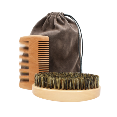 Kit brosse + peigne pour barbe et moustache - Cosmétique Naturel