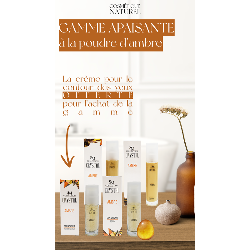 Gamme lithothérapie apaisante - Crème contour des yeux, sérum, crème de jour et crème de nuit - Cosmétiques 100% naturels