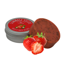 Gommage solide aux extraits et huiles de fraise et fraise des bois - Cosmétique Naturel France