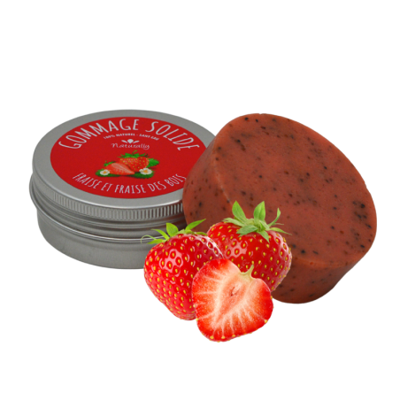 Gommage solide aux extraits et huiles de fraise et fraise des bois - Cosmétique Naturel France