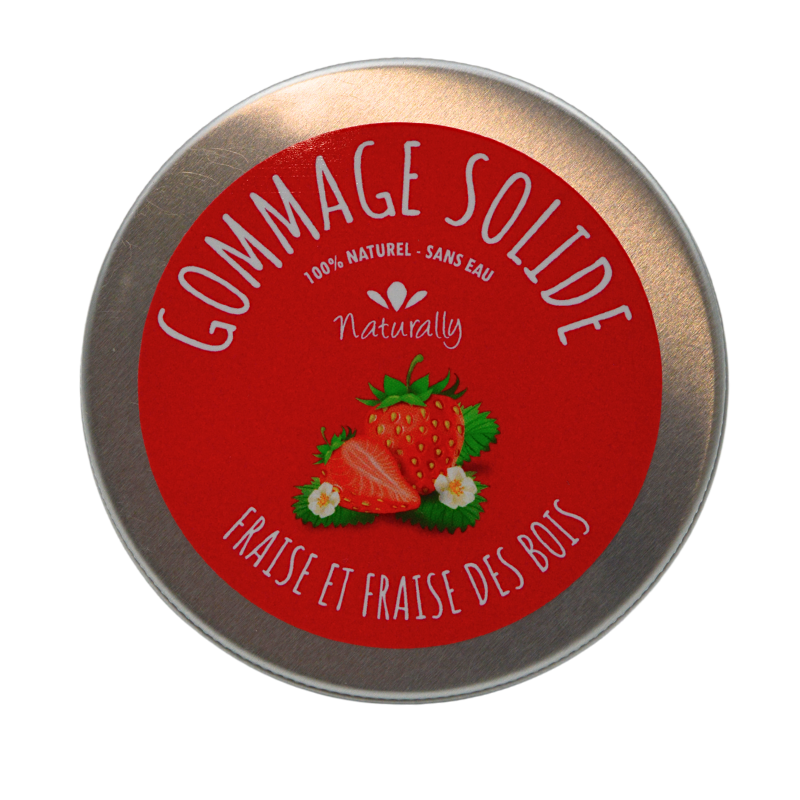 Gommage solide aux extraits et huiles de fraise et fraise des bois - Cosmétique Naturel France
