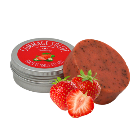 Gommage solide aux extraits et huiles de fraise et fraise des bois - Cosmétique Naturel France