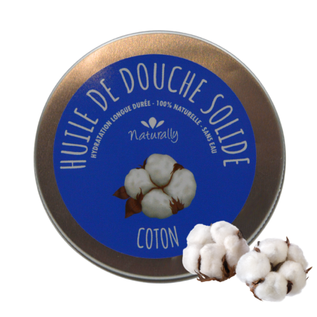 Huile de douche solide - COTON - Cosmétique Naturel France