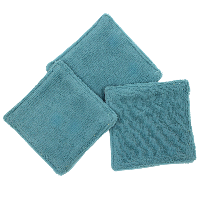 Lot de 3 cotons lavables bleus assortis motif floral