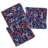 Lot de 3 cotons lavables bleus assortis motif floral