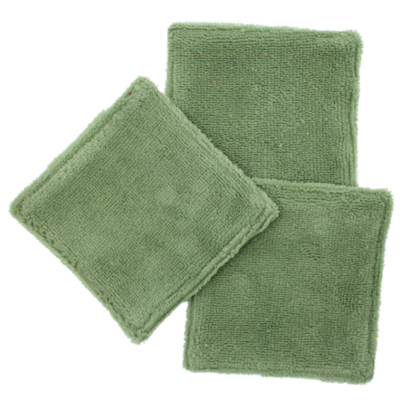 Lot de 3 cotons lavables verts assortis motif floral