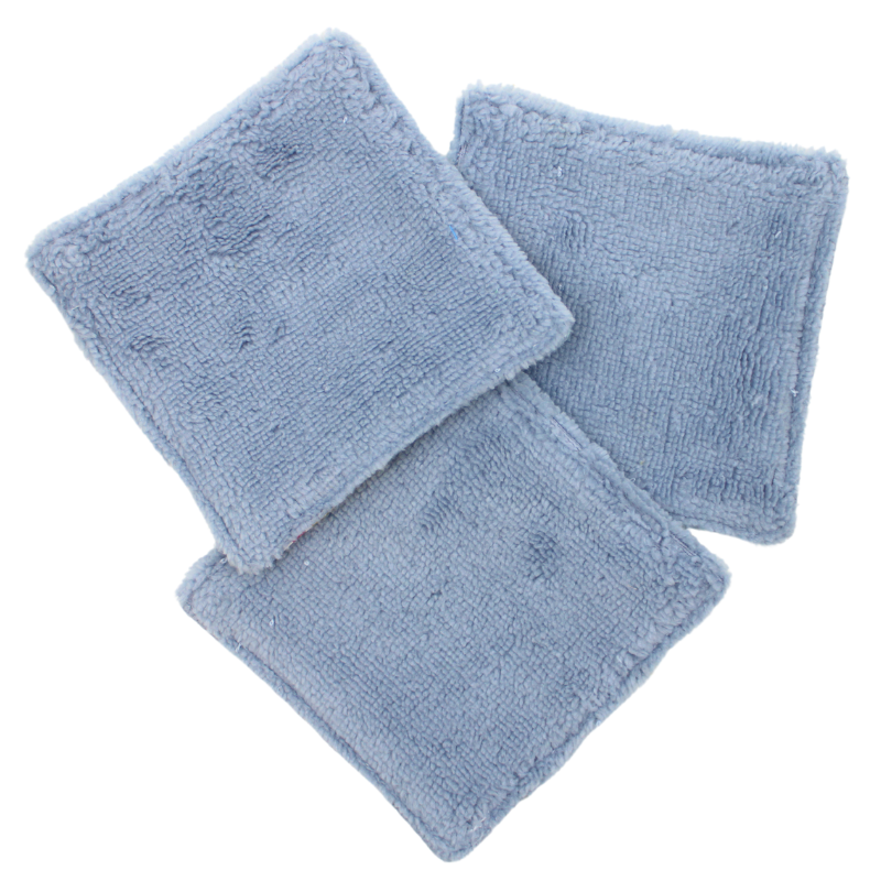 Lot de 3 cotons lavables bleus assortis motif floral