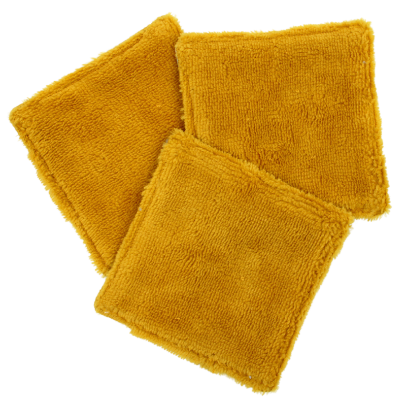 Lot de 3 cotons lavables jaunes assortis motif ruche