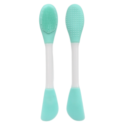 Spatule & brosse visage à double face bleue