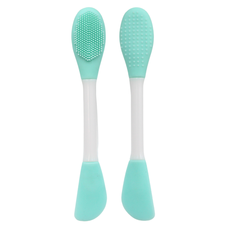 Spatule & brosse visage à double face bleue