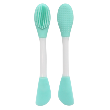 Spatule & brosse visage à double face bleue