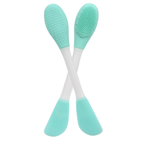 Spatule & brosse visage à double face bleue