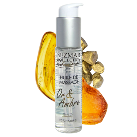 Huile de massage professionnelle Or et ambre - 100% naturelle - Aromathérapie