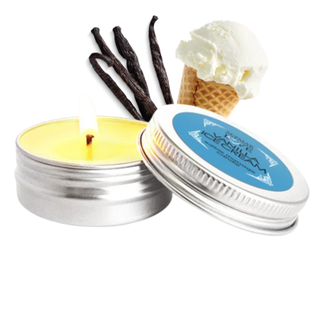 Bougie de massage naturelle de crème glacée à la vanille - Bougie de massage 100% naturelle