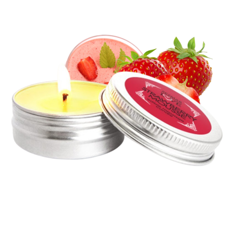 Bougie de massage naturelle mousse de fraise - Bougie de massage 100% naturelle