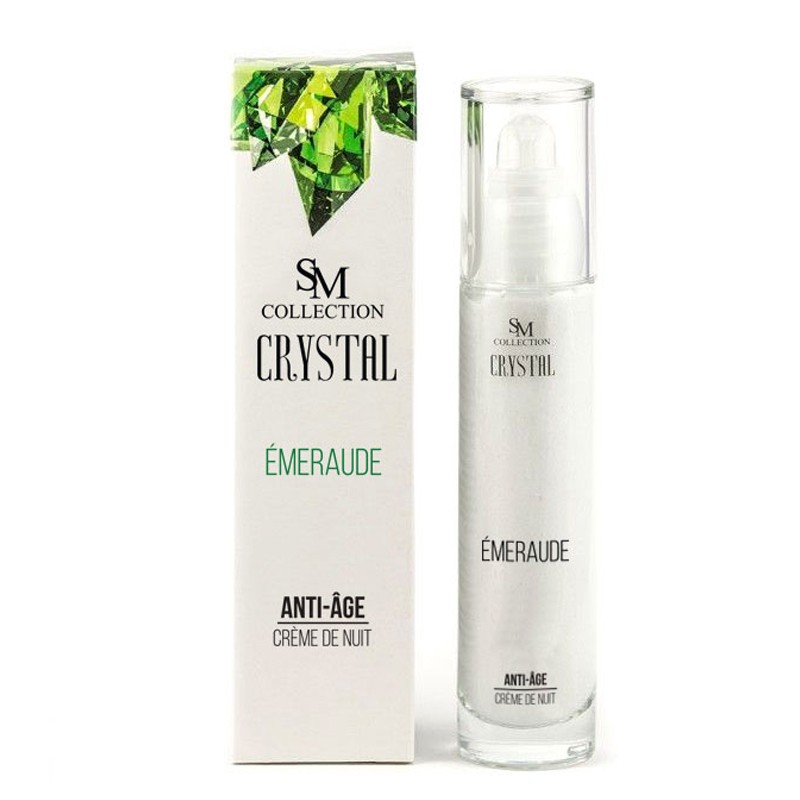 Crème de nuit anti-âge à base de poudre d'émeraude