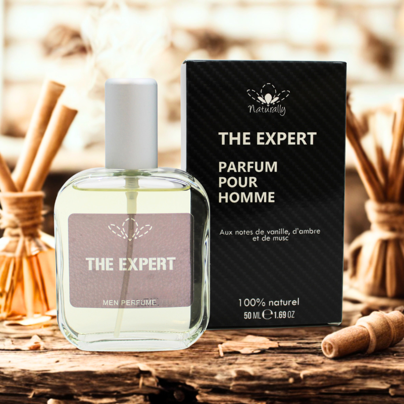 Parfum homme 100% naturel – Vanille, ambre & musc – 50 ml