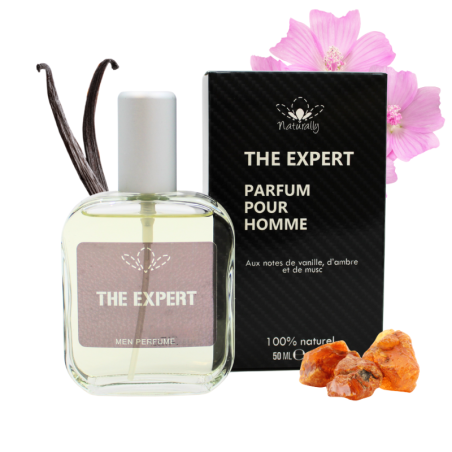 Parfum homme 100% naturel – Vanille, ambre & musc – 50 ml