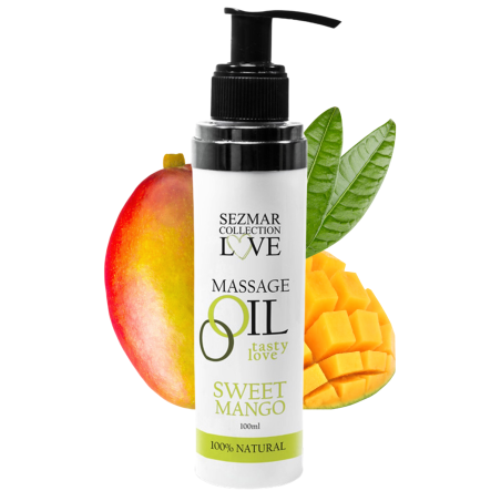 Huile de massage comestible 100 % naturelle – Mangue – 100 ml