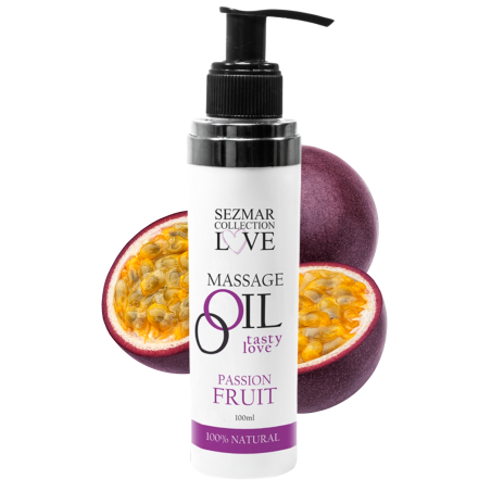 Huile de massage comestible 100 % naturelle – Fruit de la passion – 100 ml
