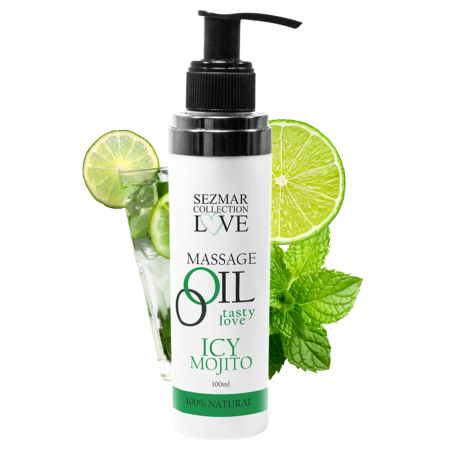 Huile de massage comestible 100 % naturelle – Mojito – 100 ml