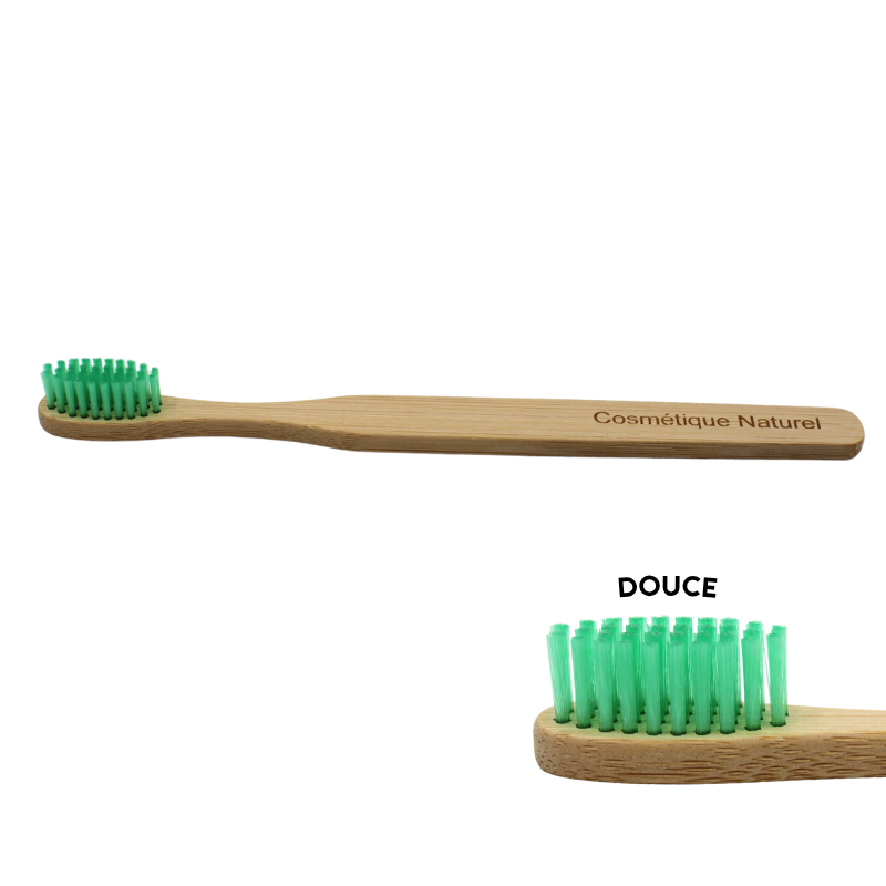 Brosse à dents douce en bambou verte