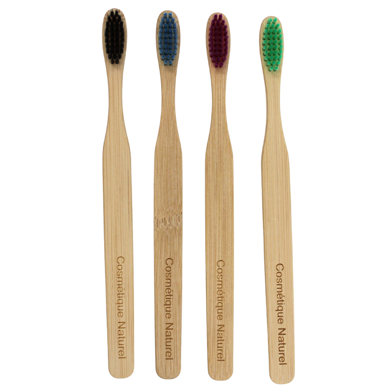 Lot de 4 brosses à dents en bambou – Colorées & biodégradables