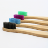 Lot de 4 brosses à dents en bambou – Colorées & biodégradables