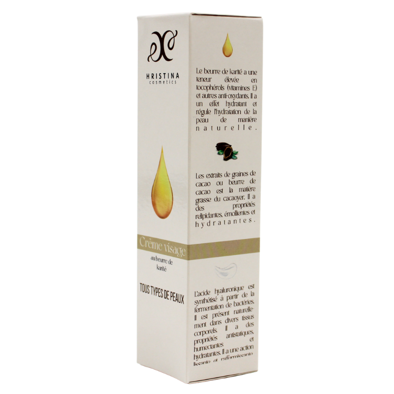 Crème visage tous types de peau au beurre de karité  - Cosmétique 100% naturel