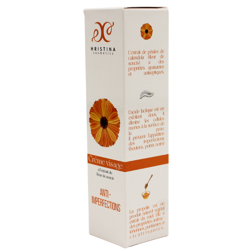 Crème visage anti imperfections à la fleur de soucis - Cosmétique 100% naturel