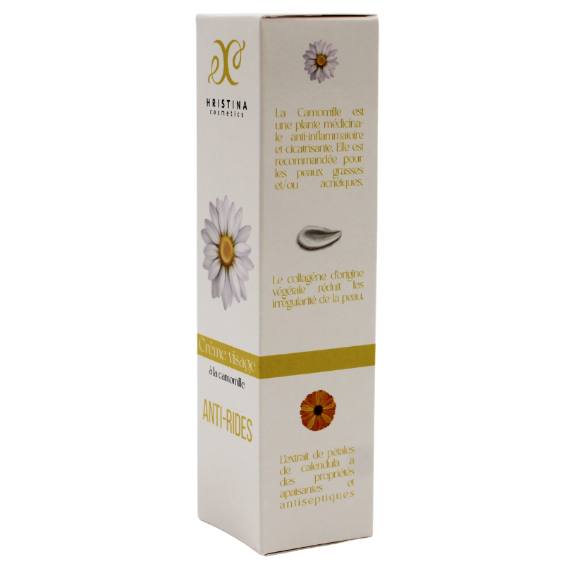 Crème visage anti-rides à la Camomille  - Cosmétique 100% naturel
