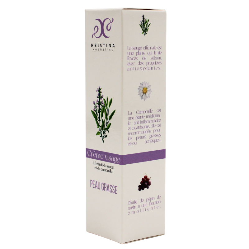 Crème visage peau grasse à la camomille - Cosmétique 100% naturel