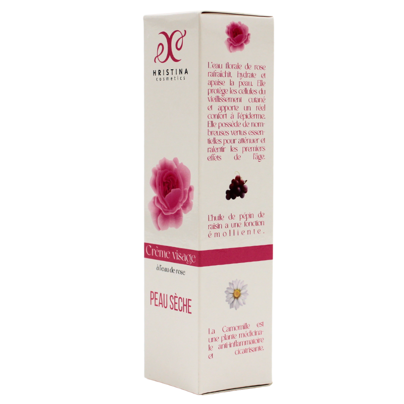 Crème visage peau sèche à la rose - Cosmétique 100% naturel