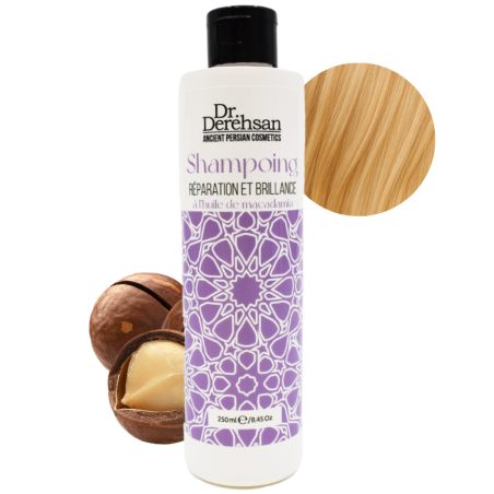Shampoing brillance et réparation, cheveux très abimés, manque d'éclat 100% naturel - Huile de macadamia - 100% naturel