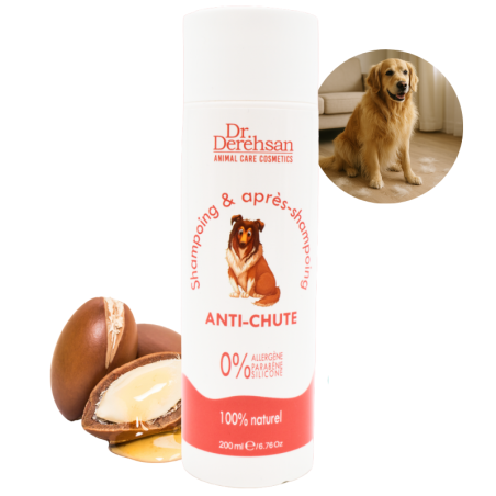Shampoing pour chien 100% naturel - ANTI-CHUTE - Produits d'hygiène 100% naturels