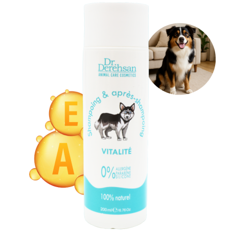 Shampoing pour chien 100% naturel - VITALITÉ - Produits d'hygiène 100% naturels