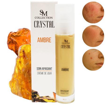 Crème de jour apaisante 100% naturelle à la poudre d'ambre - Cosmétique lithothérapie 100% naturelle