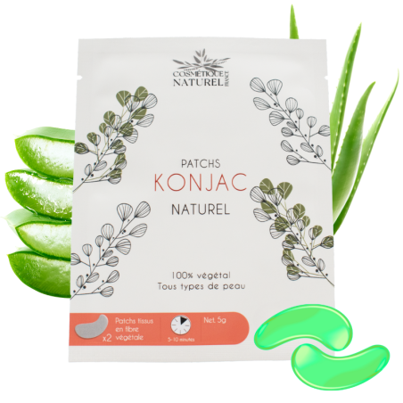 Patchs contours des yeux au konjac 100% naturel à l'aloé vera - Cosmétique Naturel France