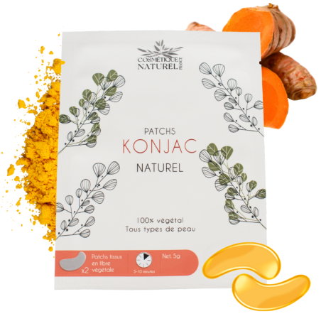 Patchs contours des yeux au konjac 100% naturel au curcuma - Cosmétique Naturel France